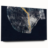 Abstract wall art featuring dynamic strokes and lines in vibrant colors, displayed in an acrylic glass frame, showcasing a modern artistic design ideal for contemporary home decor.