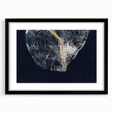 Abstract wall art featuring bold strokes and lines in a modern design, framed with a sleek black mat, ideal for contemporary home decor and art enthusiasts.