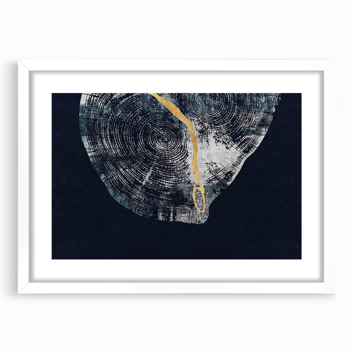 Abstract wall art featuring colorful strokes and lines, framed with a white mat, showcasing a modern design perfect for contemporary home decor.