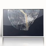 Framed wall art showcasing an abstract design of colorful strokes and lines in a sleek white frame, perfect for modern home decor. Ideal for adding a contemporary touch to any room.