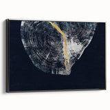 Framed canvas wall art showcasing an abstract design with dynamic black strokes and lines, presented in a sleek frame, ideal for modern home decor.