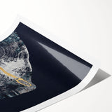 Abstract wall art print showcasing vibrant strokes and lines in shades of blue, yellow, and pink, ideal for modern home decor. Perfect for creative spaces.