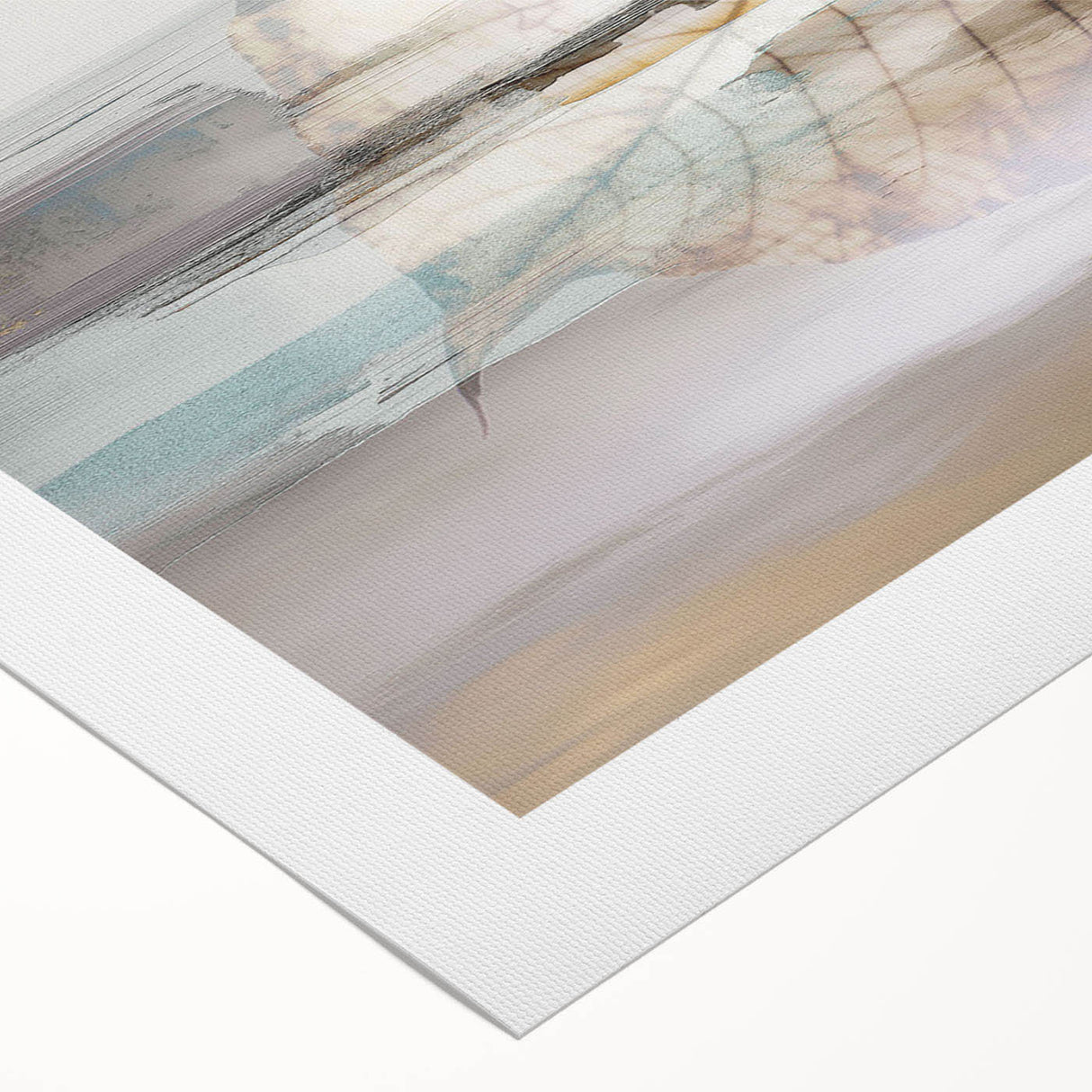 Abstract wall art design showcasing colorful strokes and lines on rolled canvas, perfect for modern home decor and artistic expression.