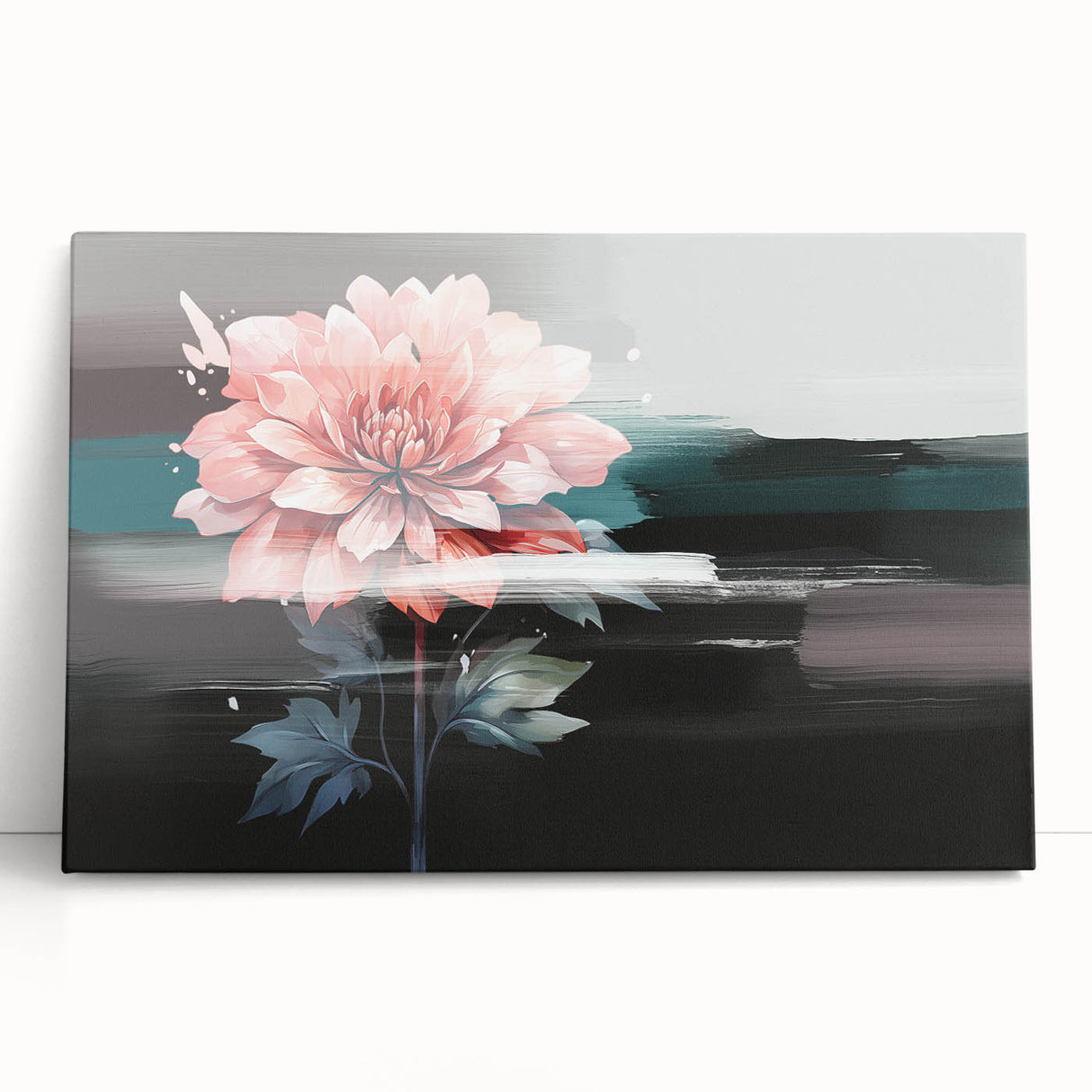 Abstract wall art featuring vibrant strokes and lines in shades of blue, orange, and yellow, perfect for modern home decor and artistic flair.