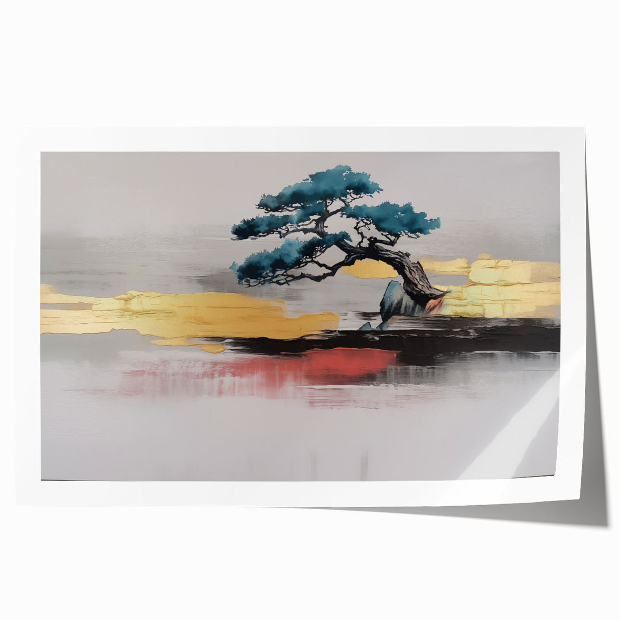 Abstract wall art print showcasing vibrant strokes and lines in a dynamic composition, ideal for modern decor and creative spaces.