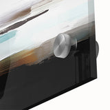 Close-up of abstract strokes and lines design in vibrant colors, showcasing the unique texture and depth of the acrylic glass wall art collection.