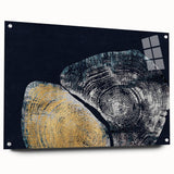 Abstract wall art featuring dynamic strokes and lines in vibrant colors, framed with acrylic glass and secured with stylish pins, perfect for modern decor.