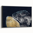 Framed wall art featuring an abstract design with colorful strokes and lines on a textured canvas, showcasing a modern aesthetic with a sleek black frame.