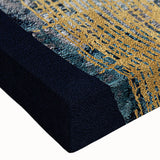 Close-up of an abstract strokes and lines design on a stretched canvas, showcasing vibrant colors and intricate patterns, ideal for modern home decor and art enthusiasts.