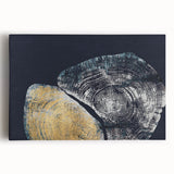 Abstract wall art featuring vibrant strokes and lines in shades of blue, orange, and yellow on stretched canvas, ideal for modern home decor. Perfect for adding a contemporary touch to any living space.