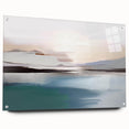 Abstract wall art print showcasing vibrant strokes and lines in a modern design, displayed in a sleek acrylic frame with side view and mounting pins.