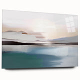 Abstract wall art showcasing vibrant strokes and lines in a contemporary design, presented in a sleek acrylic glass frame, ideal for modern decor.