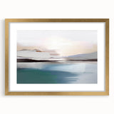 Framed wall art showcasing an abstract design of colorful strokes and lines, accented with a gold mat, perfect for modern decor.
