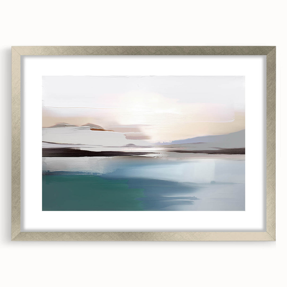 Framed abstract wall art featuring colorful strokes and lines in a modern silver frame, ideal for enhancing contemporary home decor.