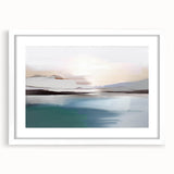 Abstract wall art featuring vibrant strokes and lines in a modern design, framed in white with a mat, ideal for contemporary decor.