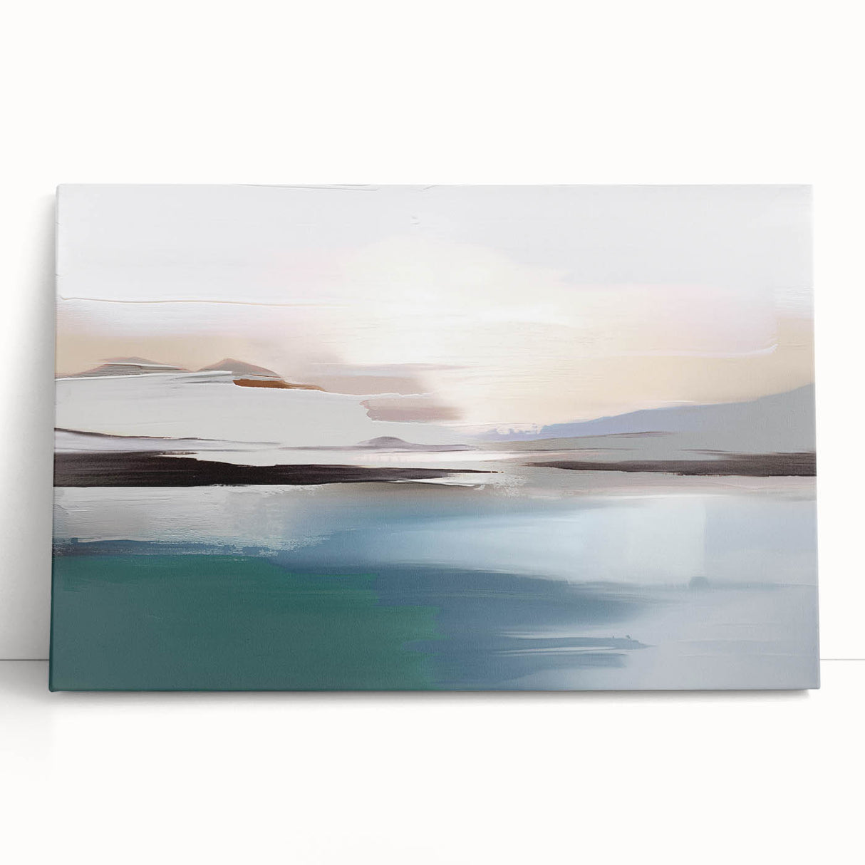 Abstract wall art featuring vibrant strokes and lines in shades of blue, orange, and yellow, designed for modern home décor.
