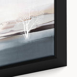 Close-up of abstract strokes and lines wall art design, showcasing vibrant colors and intricate details on a framed canvas, perfect for modern decor.