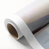 Abstract wall art canvas print showcasing vibrant strokes and lines in shades of blue, orange, and yellow, ideal for modern home decor.