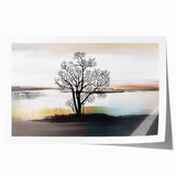 Abstract wall art print showcasing vibrant strokes and lines in bold colors, ideal for modern home decor or office spaces.