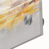 Colorful abstract strokes and lines design on acrylic glass, showcasing vibrant hues and dynamic patterns, ideal for modern wall art decor.