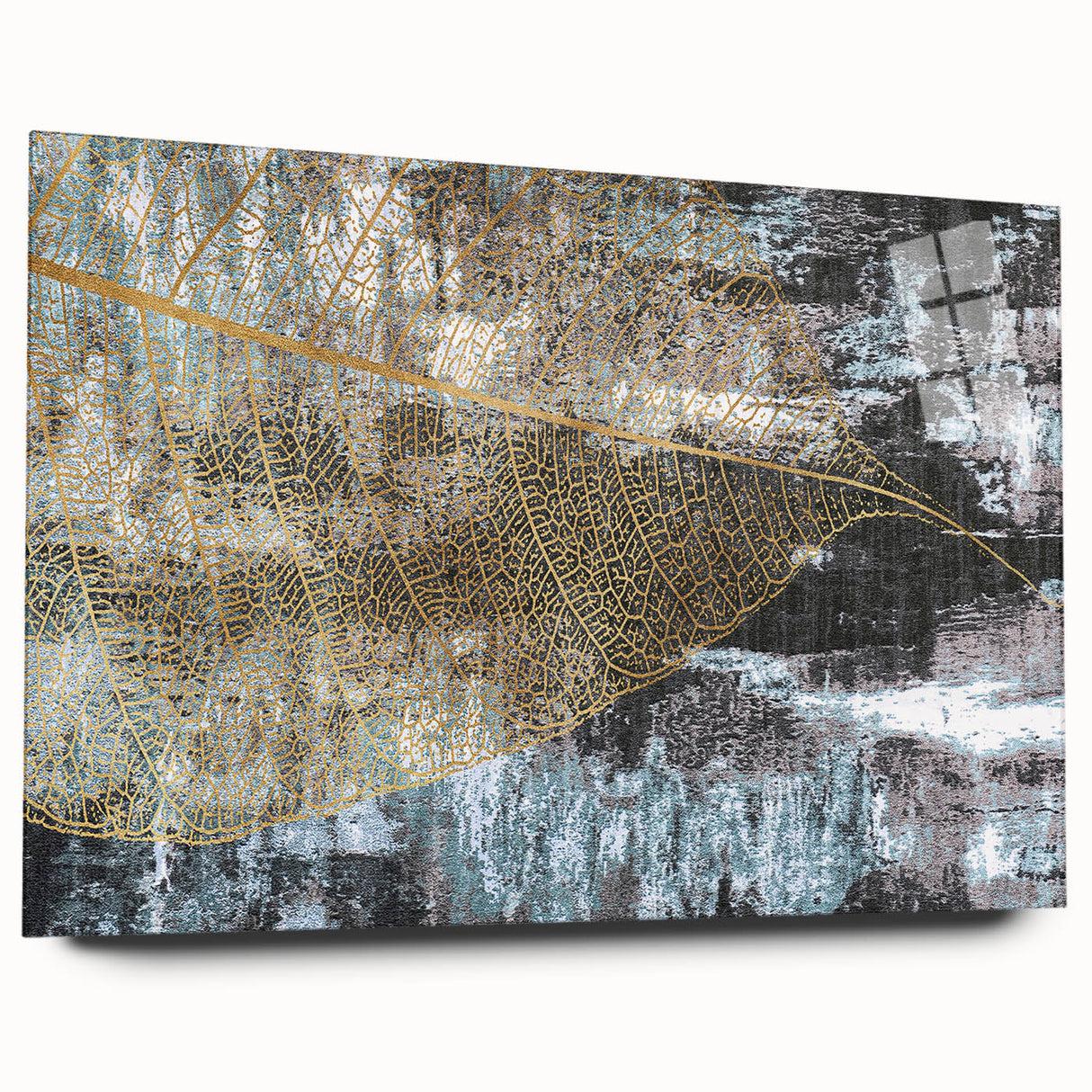 Abstract wall art featuring colorful strokes and lines, showcasing a modern design in acrylic glass. Ideal for contemporary home decor, highlighting vibrant hues and dynamic shapes.