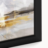 Close-up of abstract strokes and lines design in a framed canvas wall art piece, showcasing vibrant colors and modern artistry.