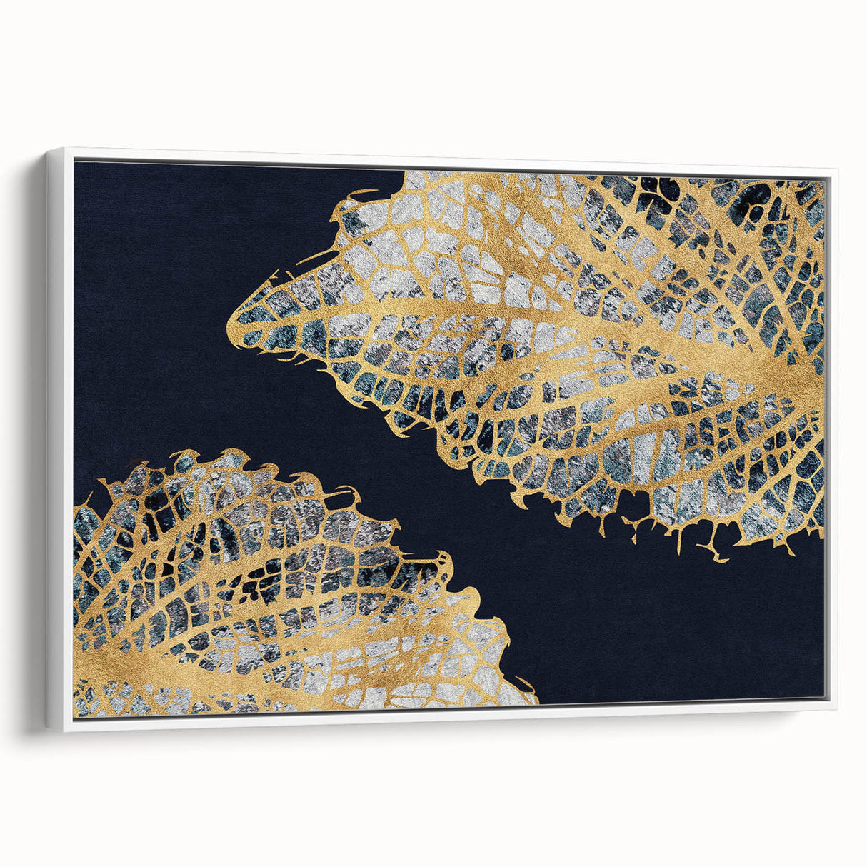 Framed canvas wall art featuring an abstract design of colorful strokes and lines in various shades, displayed in a stylish white frame, ideal for modern decor.