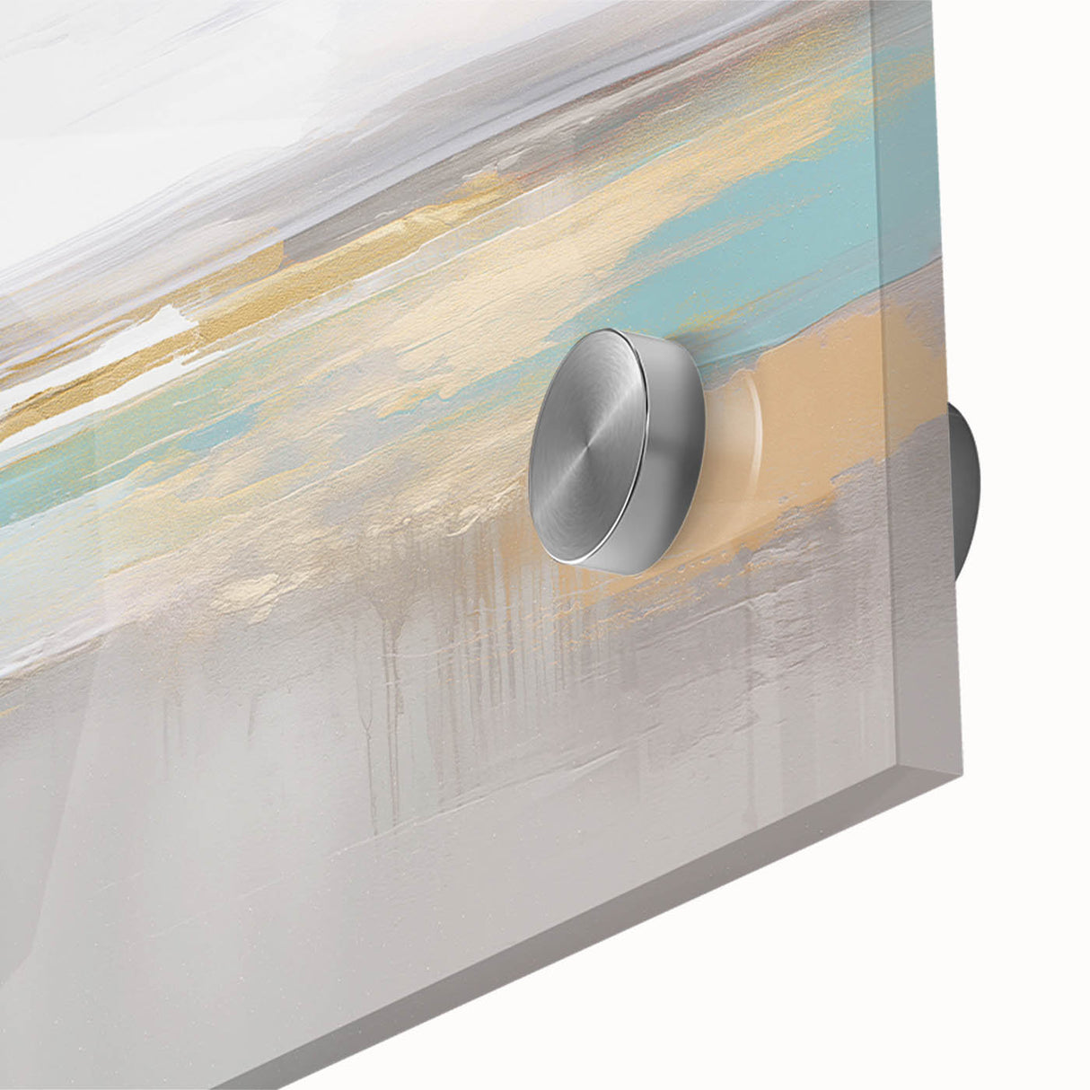 Abstract wall art featuring a close-up of colorful strokes and lines on acrylic glass, showcasing vibrant hues and dynamic patterns for modern decor.