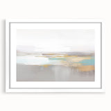 Framed abstract wall art featuring colorful strokes and lines with a white mat, ideal for modern home decor, enhancing any living space.