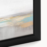 Close-up of an abstract wall art design showcasing colorful strokes and lines on a framed canvas, perfect for modern home decor.