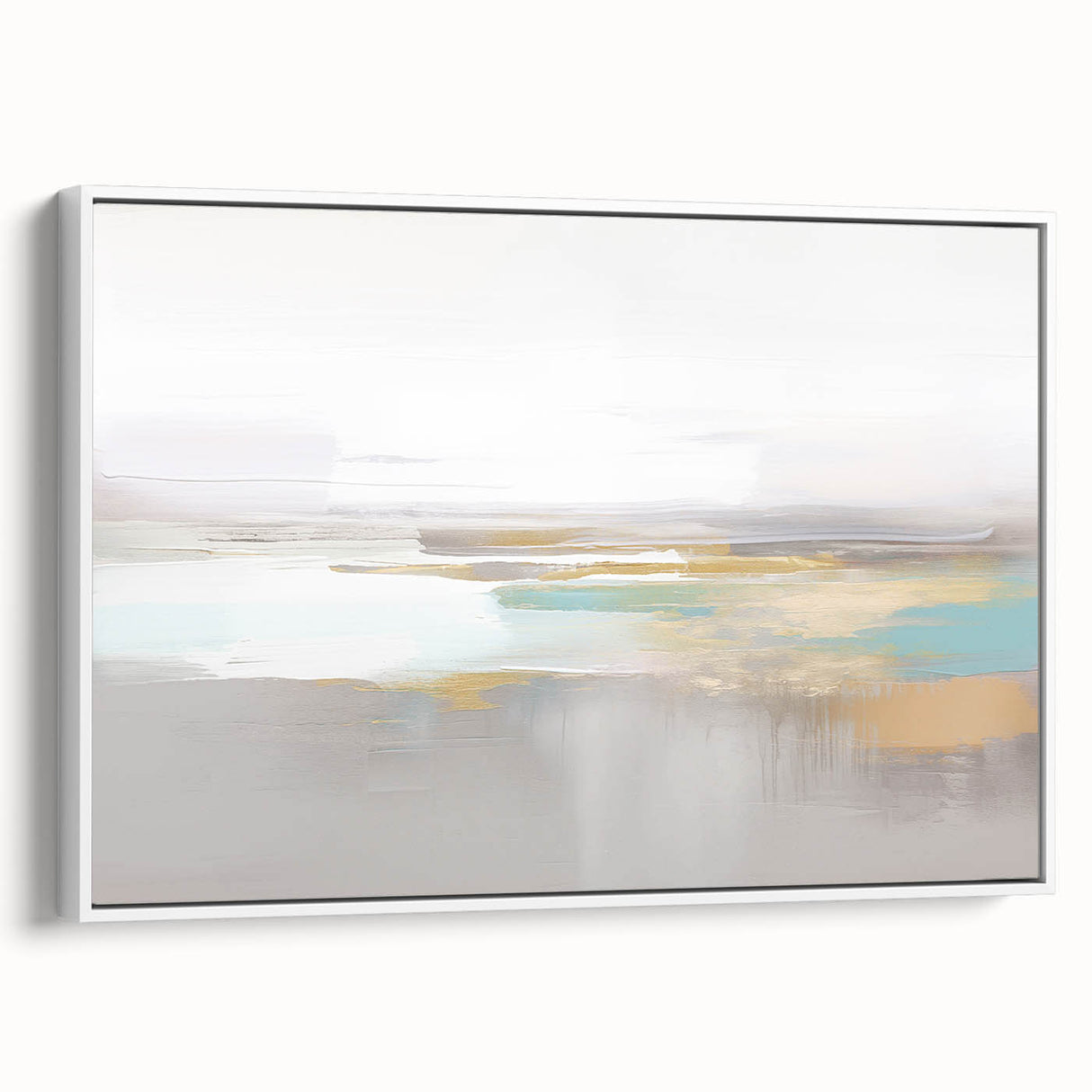 Framed canvas wall art showcasing abstract strokes and lines in a modern design, featuring a white frame and contemporary aesthetic.