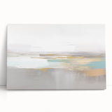 Abstract canvas wall art showcasing vibrant strokes and lines in shades of blue, orange, and yellow, perfect for modern home decor.