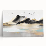 Abstract strokes and lines design in vibrant colors on stretched canvas wall art, showcasing modern artistic expression perfect for home decor.