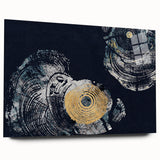 Abstract wall art featuring vibrant strokes and lines in a modern design, displayed in a side view on acrylic glass, ideal for contemporary decor.