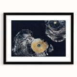 Abstract wall art featuring a modern design of colorful strokes and lines, framed with a sleek black mat, ideal for contemporary home decor. Perfect for adding a touch of elegance and creativity to any living space.