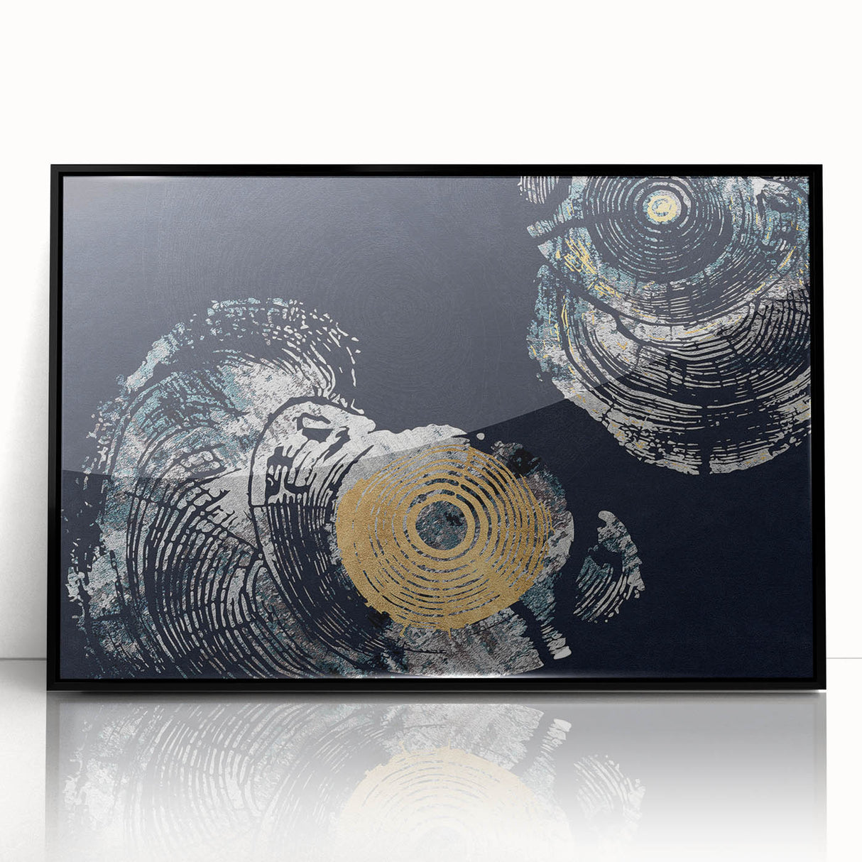 Framed wall art featuring an abstract design of colorful strokes and lines, encased in a sleek black frame, perfect for modern home decor and artistic aesthetics.