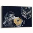 Framed canvas wall art showcasing an abstract design with dynamic strokes and lines in black, adding a modern touch to any interior decor.