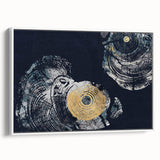 Framed canvas wall art showcasing an abstract design of colorful strokes and lines on a white background, enhancing modern decor with its vibrant aesthetic.