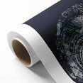 Abstract wall art design featuring colorful strokes and lines in vibrant hues of blue, orange, and yellow, ideal for modern home decor. The rolled canvas is ready to display, adding a contemporary touch to any space.