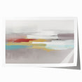 Abstract wall art print featuring vibrant strokes and lines in shades of blue, pink, and yellow, perfect for modern home decor.