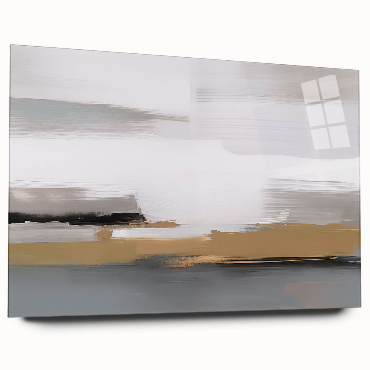 Abstract strokes and lines wall art design printed on acrylic glass, showcasing vibrant colors and modern aesthetics, perfect for contemporary decor.