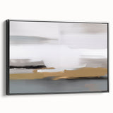 Framed abstract wall art featuring dynamic strokes and lines in black and white, showcasing modern design elements for contemporary decor.