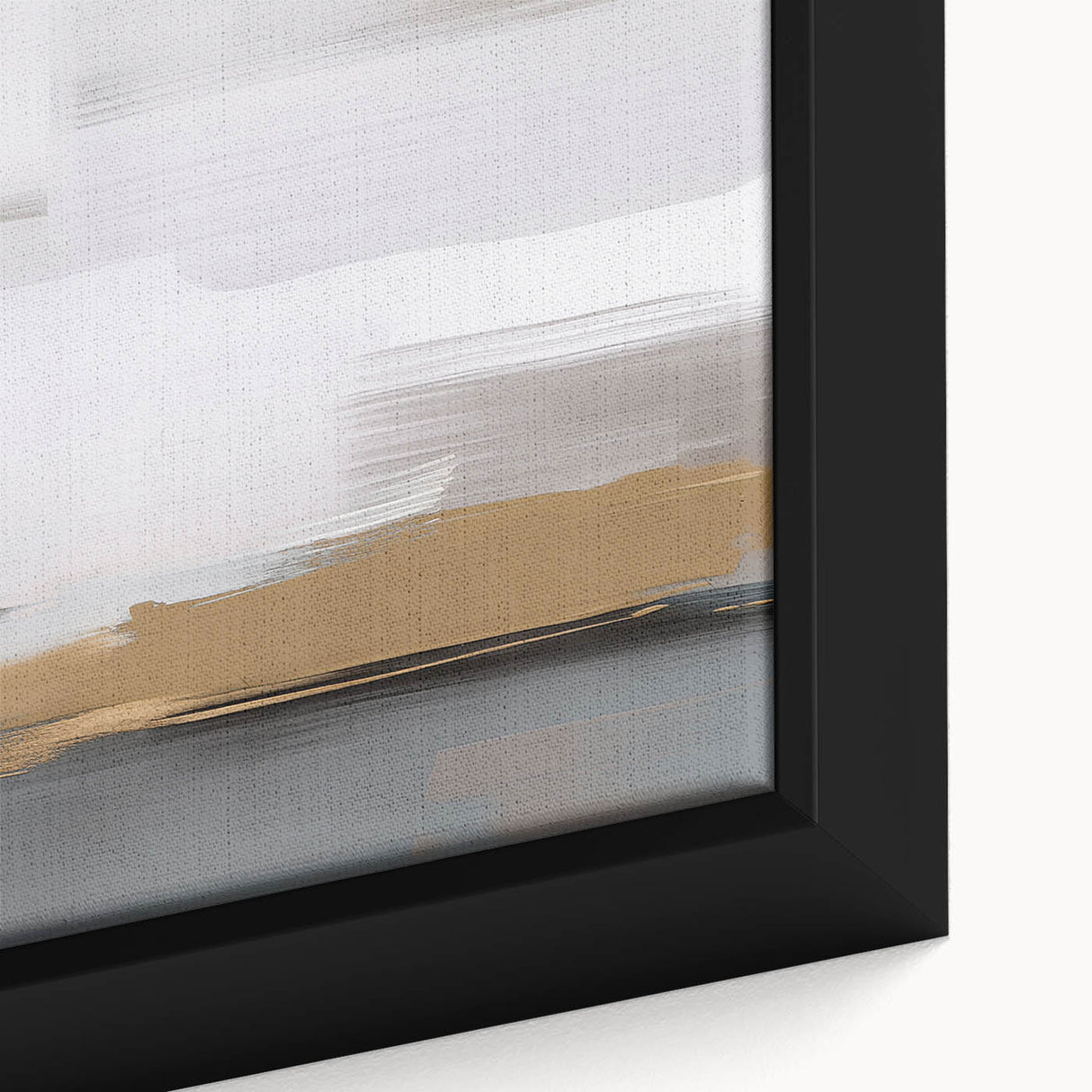 Close-up of abstract strokes and lines design on framed canvas wall art, showcasing vibrant colors and intricate details for stylish decor.