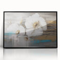 Framed wall art showcasing an abstract design with colorful strokes and lines in a modern black frame, perfect for contemporary decor.