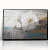 Framed wall art showcasing an abstract design with colorful strokes and lines in a modern black frame, perfect for contemporary decor.