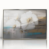 Framed abstract wall art featuring dynamic strokes and lines in silver and gray tones, adding modern elegance to any space.