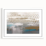 Framed abstract wall art print showcasing colorful strokes and lines on a white background, perfect for modern home decor.