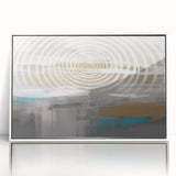 Framed wall art featuring an abstract design of colorful strokes and lines in vibrant hues, set against a white background for a modern touch.