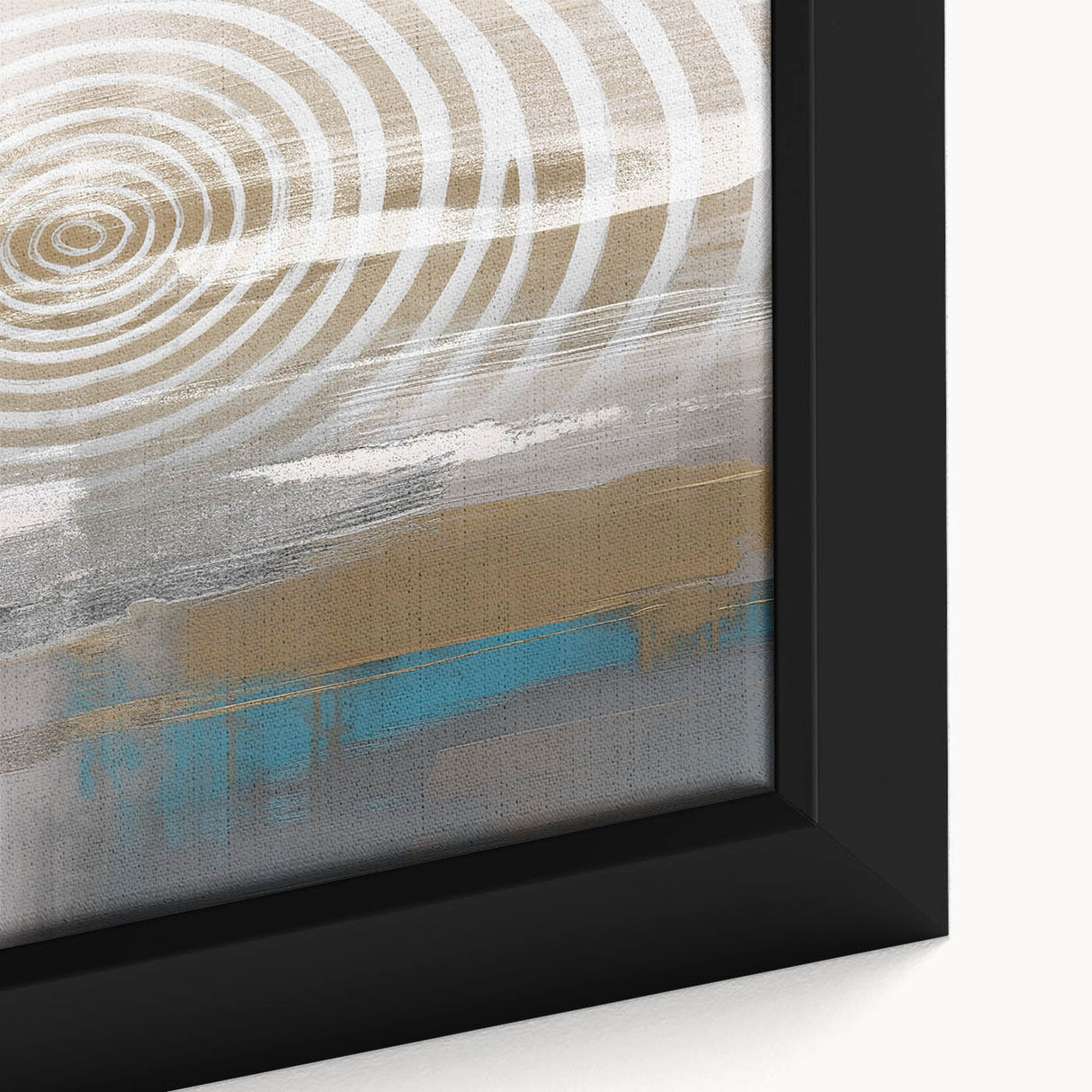 Abstract strokes and lines in vibrant colors create a modern framed canvas wall art piece, adding a contemporary touch to any decor.