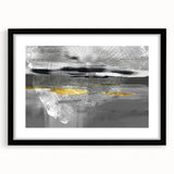 Abstract strokes and lines design wall art framed in black, showcasing a modern aesthetic with a matte finish, perfect for contemporary decor.